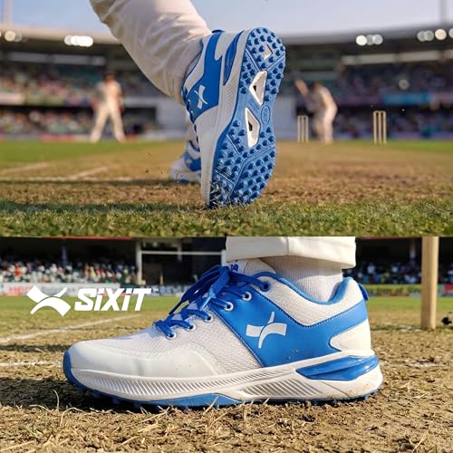 Image of Rise V2 Cricket Shoes for Men, Lightweight Breathable Mesh, Rubber Studded Outsole and TPU Heel Support