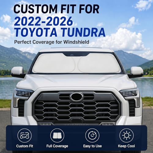 Custom Fit Windshield Sun Shade for Toyota Tundra 2022-2026 by PinBaoLaLa - Used condition - Image 2