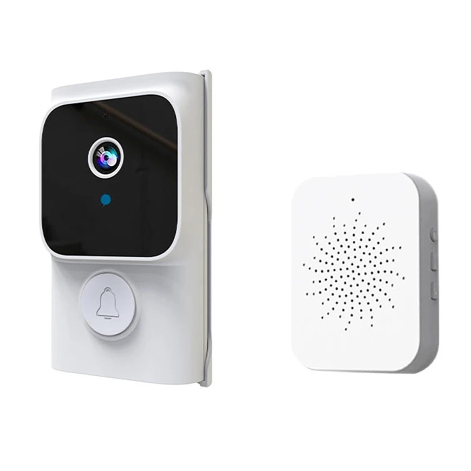 Timbre con vídeo Inteligente Timbre Visual con Wi-Fi y bajo Consumo, Aplicación Completa, Visión Nocturna, PIR, Almacenamiento en la Nube para hogares Inteligentes, oficinas y hogares