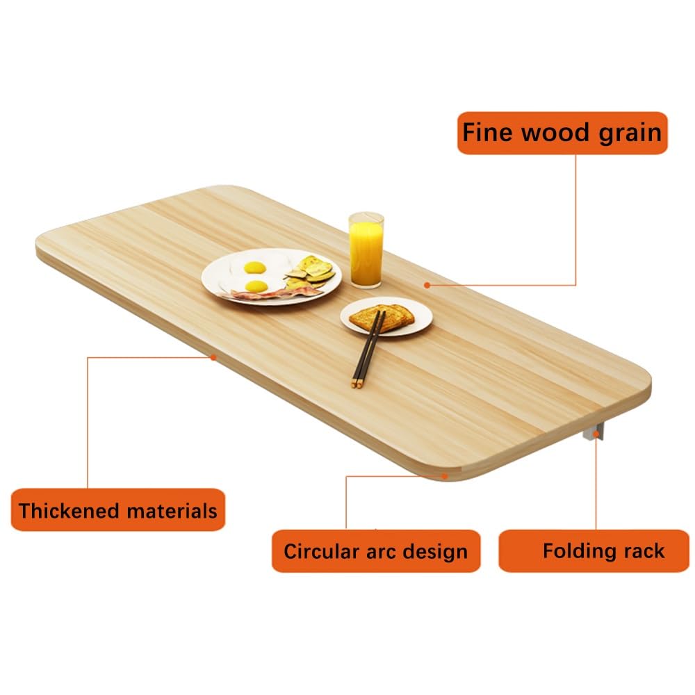 Tavolo pieghevole salvaspazio da parete, in legno nero, scrivania pieghevole per piccoli spazi, ideale per casa, ufficio e sala da pranzo, accessorio per lavanderia (80 x 40 cm)