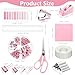 Fayoo 11 Pcs Pink Office Supplies Set Mesh Desk Organizer Accessories Kit include Stapler Tape Dispenser Staple Remover Clips Ruler Scissors Sticky Notes for Office School Home Women (Pink)