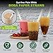 Chunspak 9 Inch Individually Wrapped Disposable White Paper Boba Straws, Bubble Tea Straws 100 Counts, 0.5