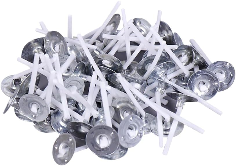 500 Pcs 2.5cm Cotton Candle Wicks Candles Making Wicks Small Tealight Wicks Low Smoke Wicks Tea Light Candle Wicks Pre Waxed Candle Wicks with Metal Tabs for DIY Craft