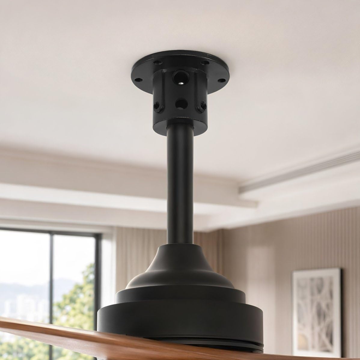Metal Ceiling Fan Downrod Mount Adapter Flange Base with Coupler