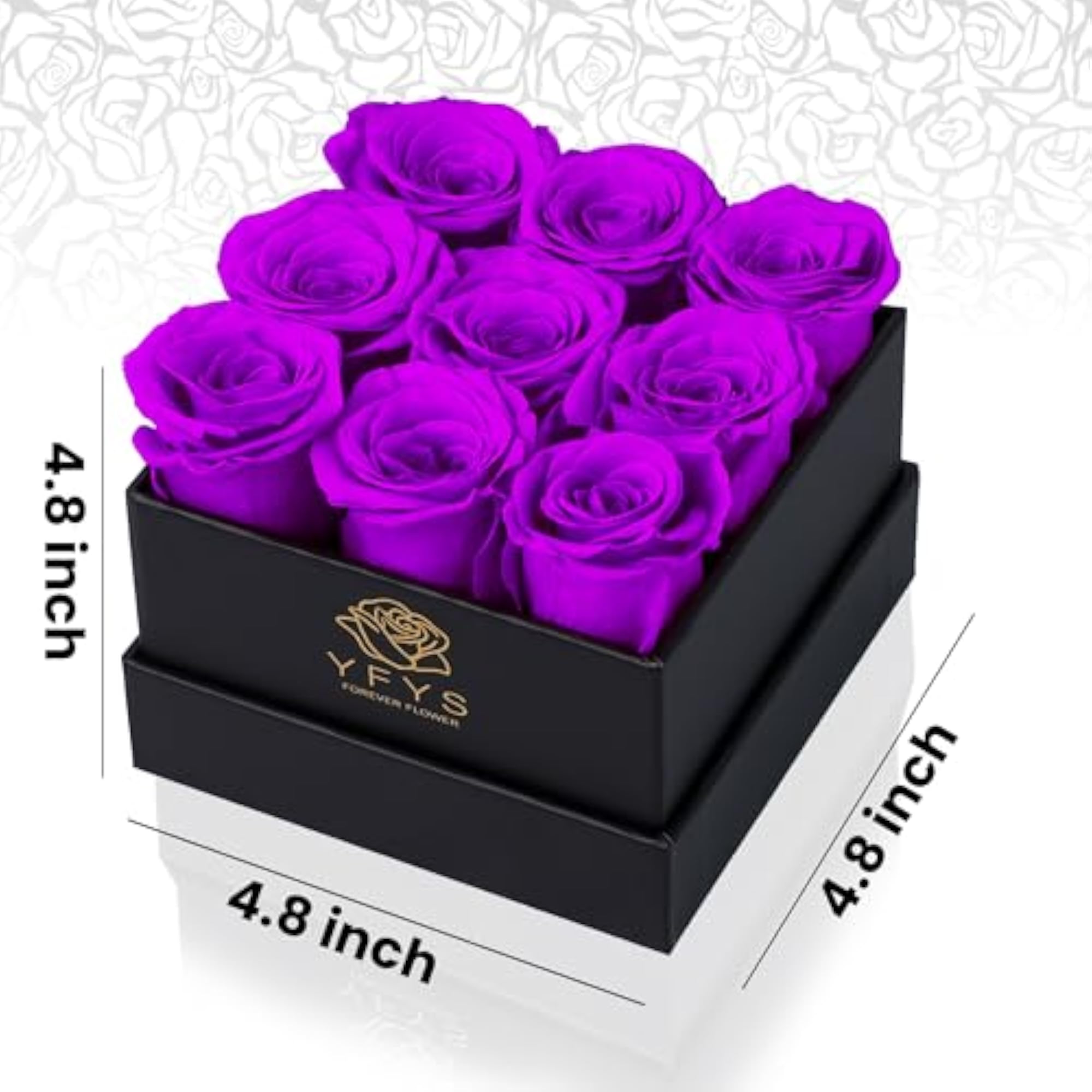 Infinity Flower Box with Preserved Rose, Perfect Gift