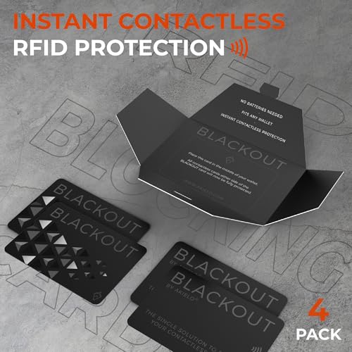 AKIELO Blackout RFID Blocking Card (4 Pack) – Ultra Thin Anti Theft Credit Card Protector – Ultimate Bank Armoured Card Protection for Wallets (Black Edition - 4 Pack) - Image 6