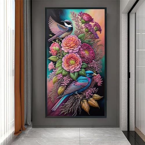 5D Diamond Painting Kit Complet oiseau pivoine pour décorer votre salon avec un grand format