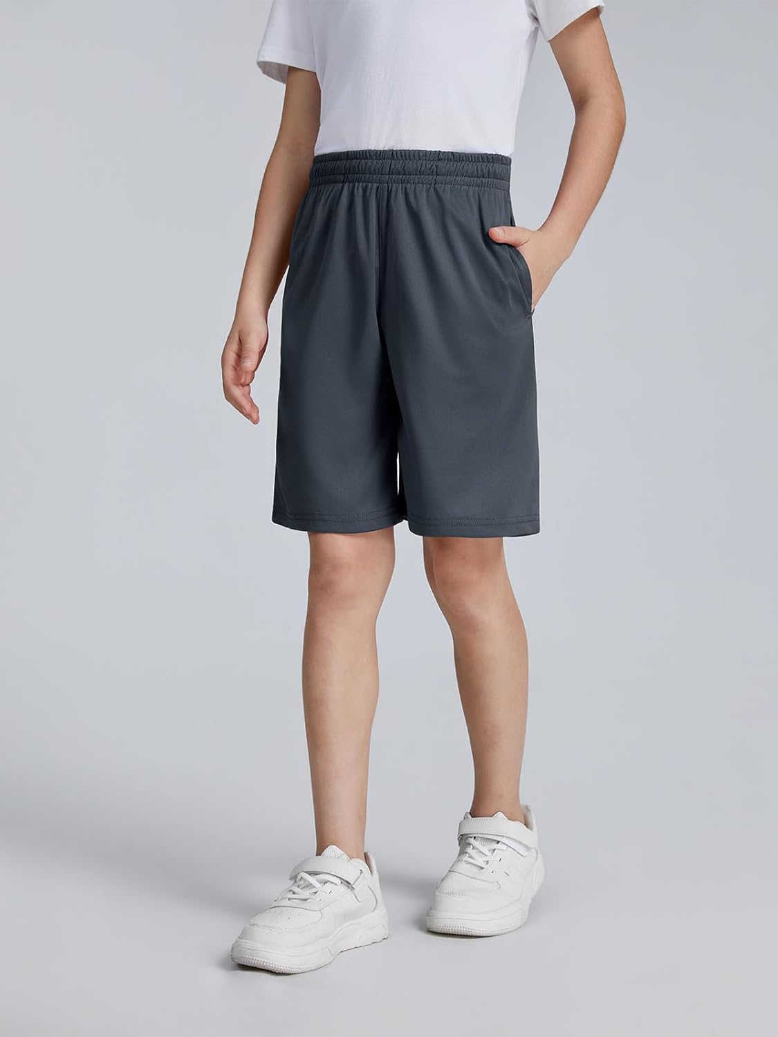 5 Pack Boys Athletic Shorts Performance Basketball Shorts with Pockets Youth Kids Quick Dry Soccer Gym Shorts