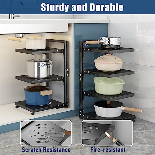 CASONNIK - Organizador de ollas ajustable de 7 niveles para gabinete, múltiples modos de uso, estante para ollas y sartenes para encimera de cocina y gabinete - imagen 7