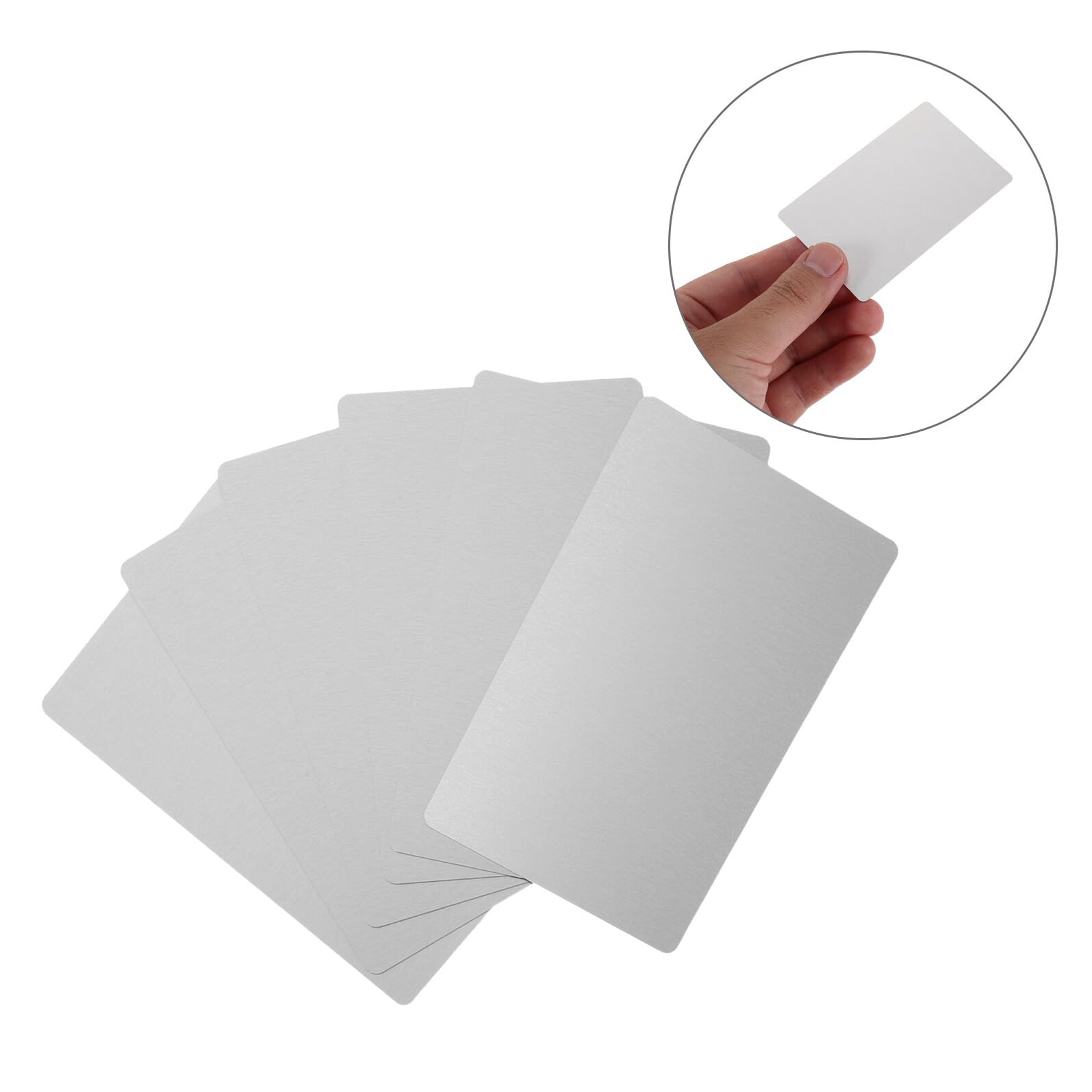 DOITOOL 200 Placas de Aluminio en Blanco para Tarjetas de Visita Grabado Láser de Precisión, Aleación de Aluminio Plata, Ideales para Profesionales de Oficina y Aficionados al Grabado