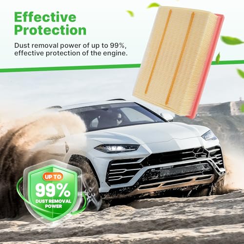 Image of Engine+Cabin Air Filter Fit 2022-2026 Nissan Pathfinder 3.5L | INFINITI QX60 3.5L, 2Pcs, 272775NA1A, 16546-6TA0A, 99% Filtration Efficiency, Easy Install, Odor control, Great Value