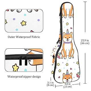 Housse pour ukulélé Shiba Inu Motif licorne et étoiles 10 mm Rembourrage épais 53,3 cm Sac de transport pour ukulélé… - Les Beatles, Paul McCartney, John Lennon, RIngo Starr, George Harrison Housse pour ukulélé Shiba Inu Motif licorne et étoiles 10 mm Rembourrage épais 53,3 cm Sac de transport pour ukulélé… – Image 4