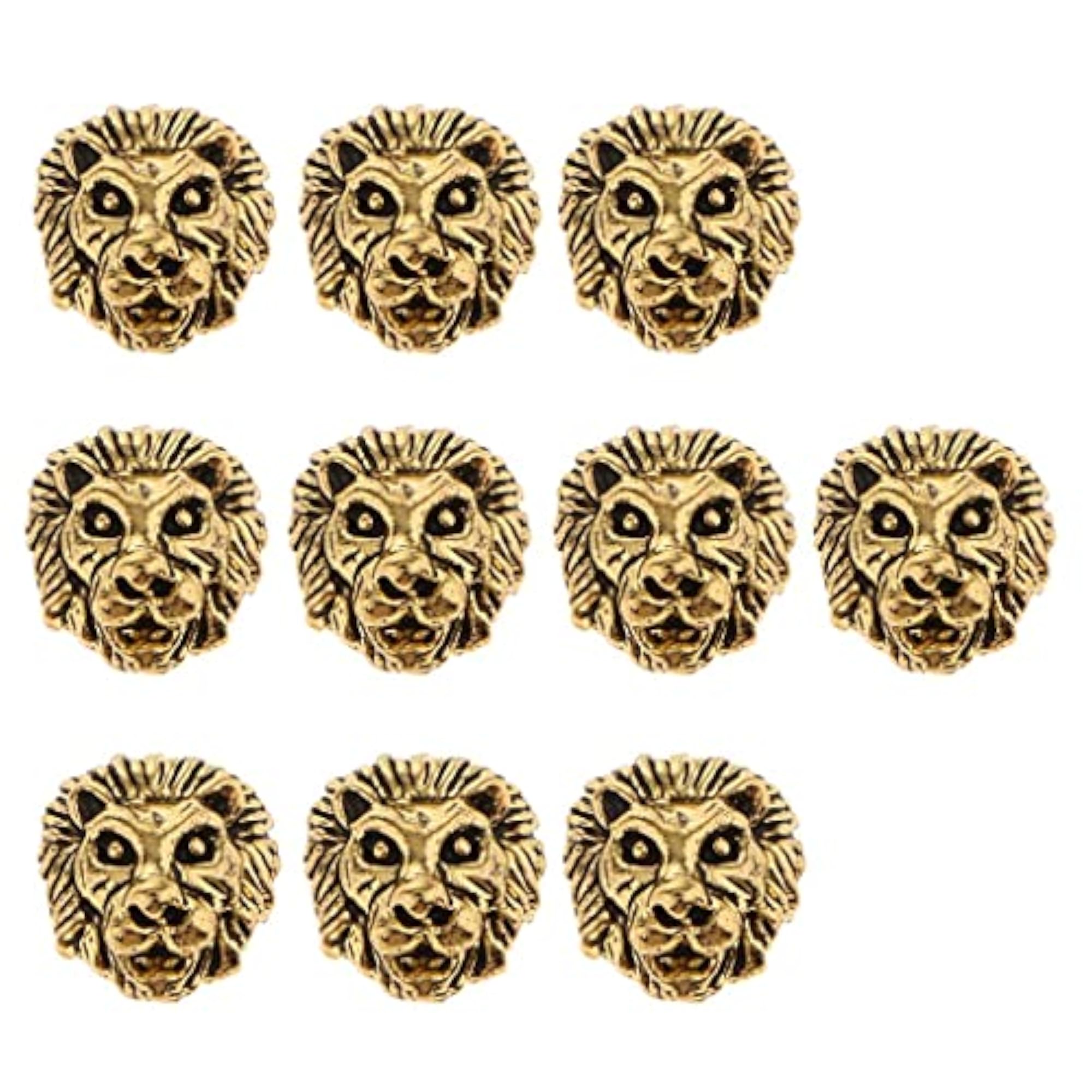 10 Pcs Metal Lion Head Bracelet Necklace Connector Charm Beads
