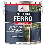 ARCANE INDUSTRIES Vernice Metallo Antiruggine Esterno ARCALAC 101 - Protezione Duratura Ferro e Acciaio, Applicazione Diretta sulla Ruggine - 2,5 L Bianco - RAL 9003