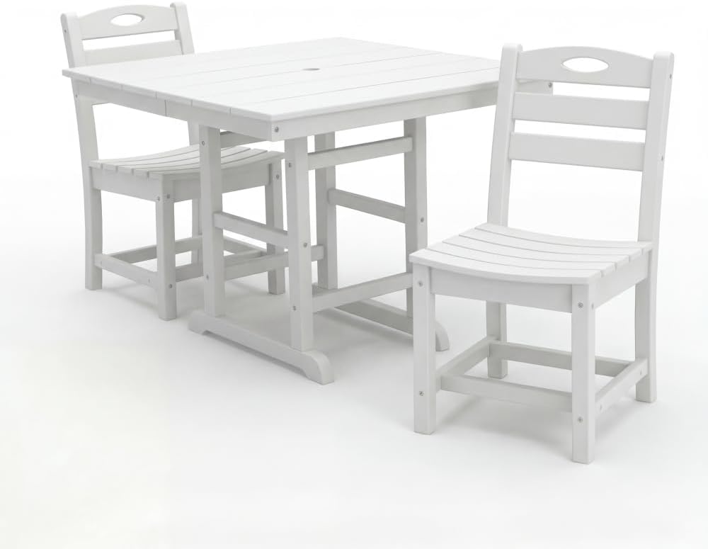 HDPE Outdoor Dining Set with Square Table and Chairs for Patio Use