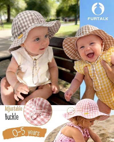 FURTALK Baby Sun Hat Toddler Summer Hats UPF 50+ Wide Brim Girls Boys Bucket Hat — view 3