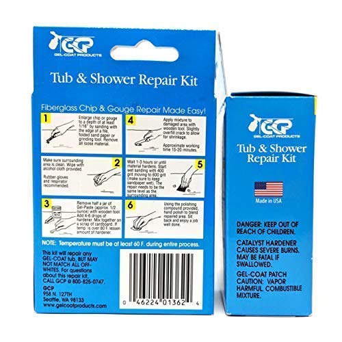 Gel-Coat Products 58-204 Tub And Shower Repair Kit, Bone #TOP5