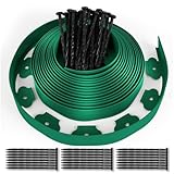 Photo Gallery eubswa - recinzione da giardino in plastica, 10 m, con 50 picchetti, per pavimentazione, altezza 5 cm, spessore 4 mm, colore verde
