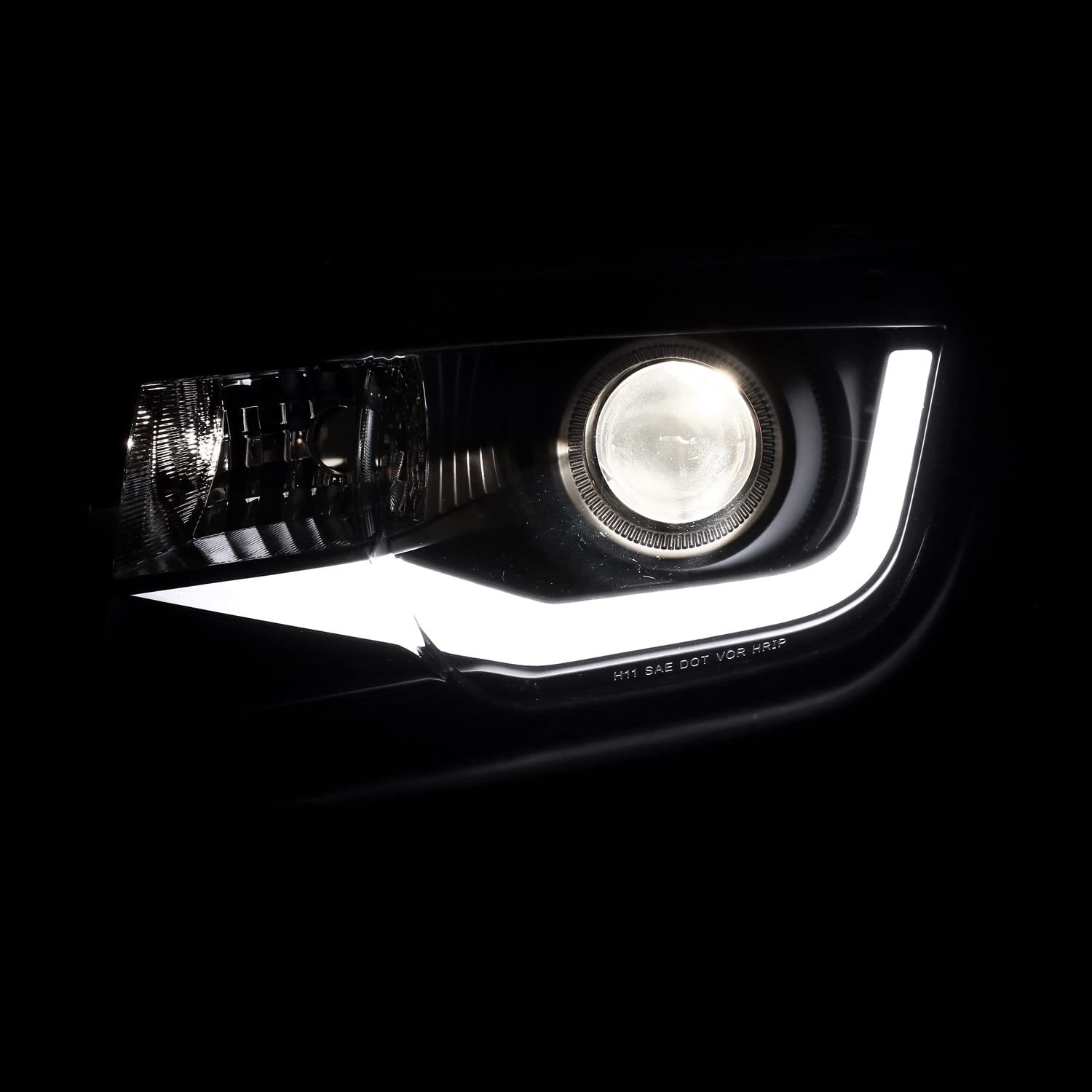 Spec-D 2010-2013 Chevrolet Camaro LED Bar Projector Headlights (Chrome