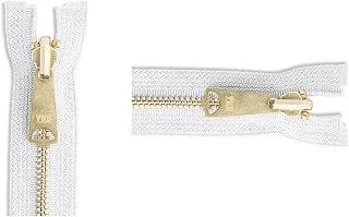 YKK #5 Medium Weight Brass White Closed Bottom Sleeping Bag & Tent Zipper - Choose Your Length - Color: White - Made in The United States (1 Zipper Per Pack) (72" Inches)