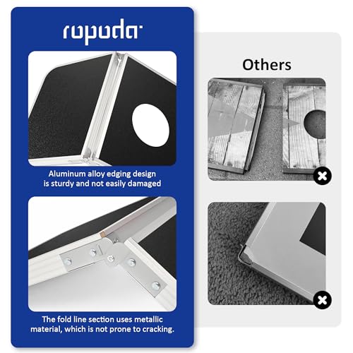 Image of ropoda Cornhole Board Set with Score Sheet, 4x2 /3x2 FT Regulation Size Corn Hole Games for Adults with Lightweight Aluminum Alloy Edging, Yard /Outdoor /Backyard Games