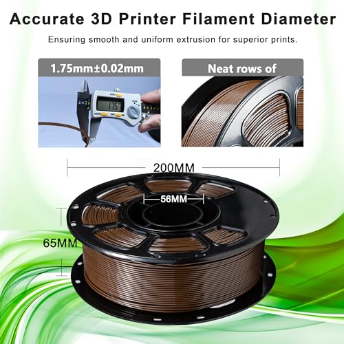 Image of iBOSS PETG 3D Printer Filament 1.75 mm Brown 1KG (2.2lbs) Spool 3D Printing Filament, Dimensional Accuracy + /- 0.02 mm, Neatly Wound 3D Filament Fit Most FDM 3D Printers (PETG Brown)