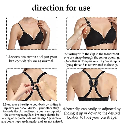 9PCS Adjustable Non Slip Bra Straps Clips for Back, Bra Accessory for Women Cleavage Control and Shoulder Comfort3