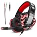 Produktbild Micolindun Gaming Headset Kopfhörer Gamer mit Mikrofon PC, PS4, Xbox One, Laptop, Tablet, Mac, Handy mit LED Extremer Komfort Bass Stereo Sound (inkl. Adapter)