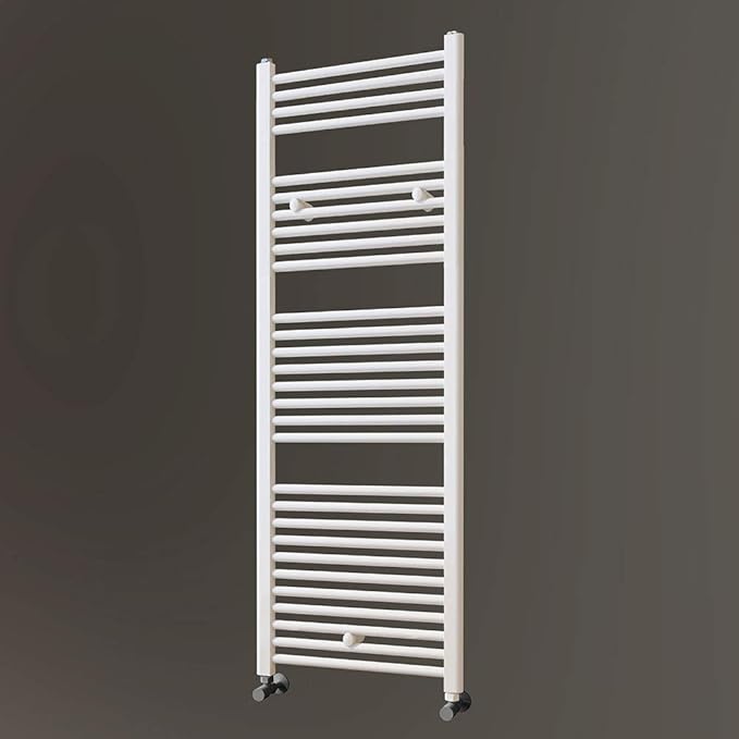 Kibath Toallero Secatoallas radiador para integrar en circuito de agua caliente, tubos de acero con acabado lacado en blanco 1500x500. Válido para red ...