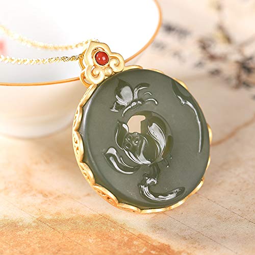 Collier boucle de paix en argent 925 et jade anti-ternissement