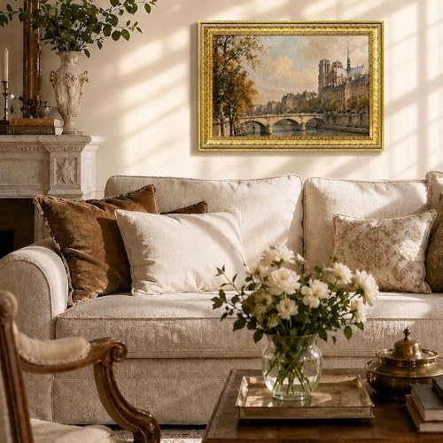 Image of VIOLABBEY 12x18 Picture Frame Gold, Vintage Photo Frame for Wall or Tabletop Display, Classic Design for Office Home Decor, Fits 12x18 Pictures