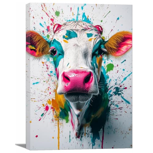 Tableau de salle de bain impression sur toile moderne peinture vache graffiti haut de gamme 30x45