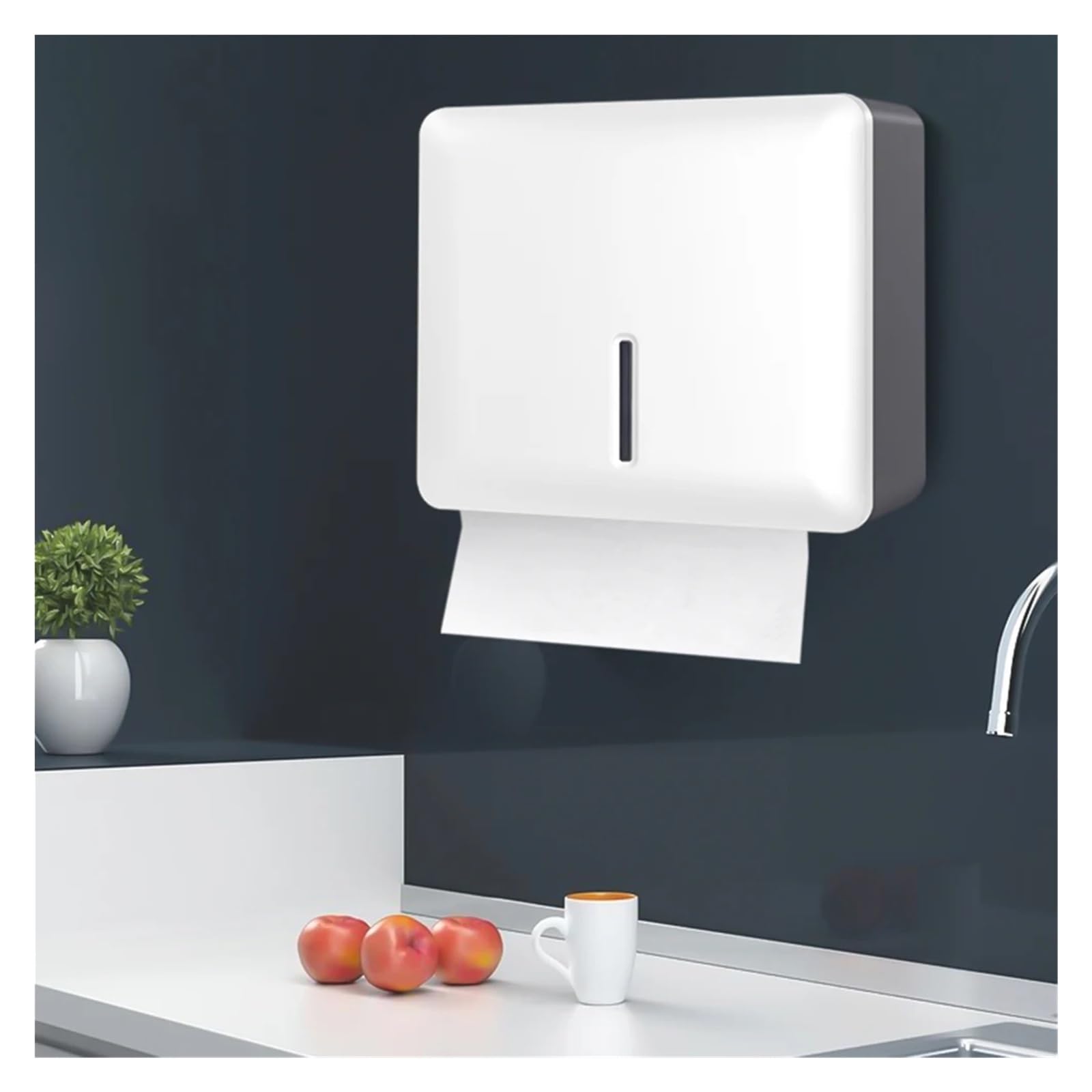 Portafazzoletti da Parete Dispenser di fazzoletti da Bagno Porta Asciugamani di Carta a Parete Dispenser di Asciugamani for Porta Carta igienica da Cucina(White)