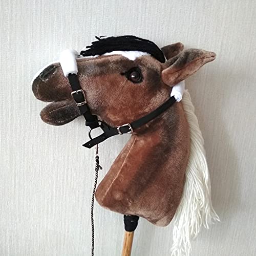 Black halter for hobby horse stick horse - Hobby horse accessory