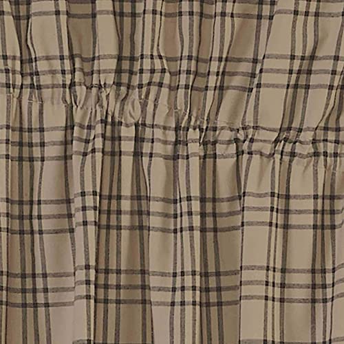 VHC-Brands-Farmhouse-Kitchen-Window-Curtains-Sawyer-Mill-Plaid-Tan-36-Inch-Prairie-Swag-Pair-Charcoal-Black VHC Brands Farmhouse Kitchen Window Curtains Sawyer Mill Plaid Tan 36 Inch Prairie Swag Pair Charcoal Black