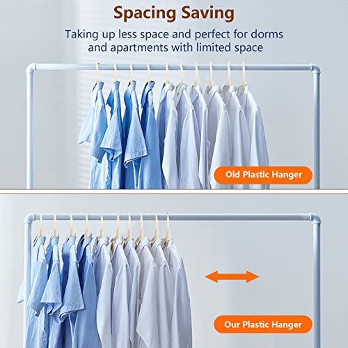 Dedu Plastic Clothes Hangers Space Saving Extra Wide Shoulder, Coat Hangers For Closet Heavy Duty 360° Rotate, Standard Plastic Hangers Beige 36 Pack Ideal For Everyday Use #TOP4