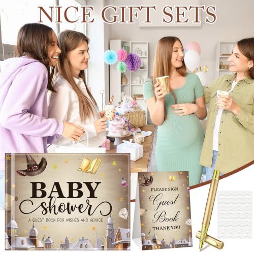 Image of Fuyoooo a Magical Bundle is on the Way Baby Shower Guest Book Baby Shower Sign in Guest Book Reception with Sonogram Page Keepsake Includes Gold Pen Table Card and Adhesive Photo Corner for Birthday