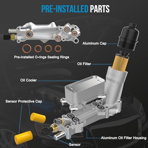 image for keriolee 926-959 Aluminum Engine Oil Cooler, Oil Filter Housing 3.6L A