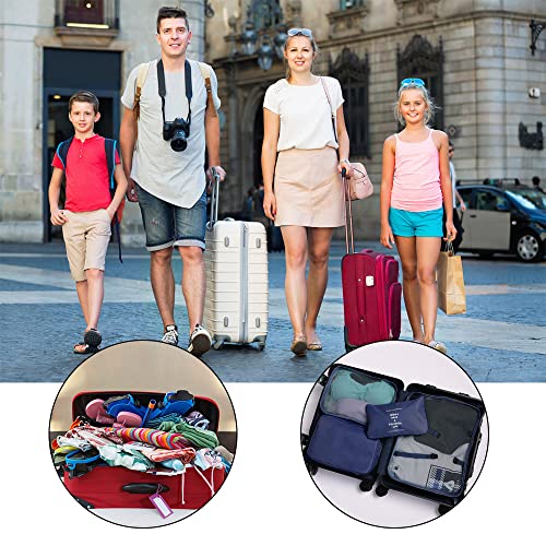 Image of OSDUE Packing Cubes for Suitcases, 6 PCS Travel Luggage Packing Organizers Waterproof Travel Essentials Bag Accessories, Clothes Cosmetics Toiletries Storage Bags, Navy Blue