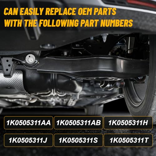 MIGUBIGU 2 PCS Querlenker Hinten Links & Rechts con Schraubensatz, Querlenker Satz Hinterachse Kompatibel mit VW Passat Touran Golf Plus Jetta, Audi A3, Seat Skoda, OE 1K0505311AA, 1K0505311AB