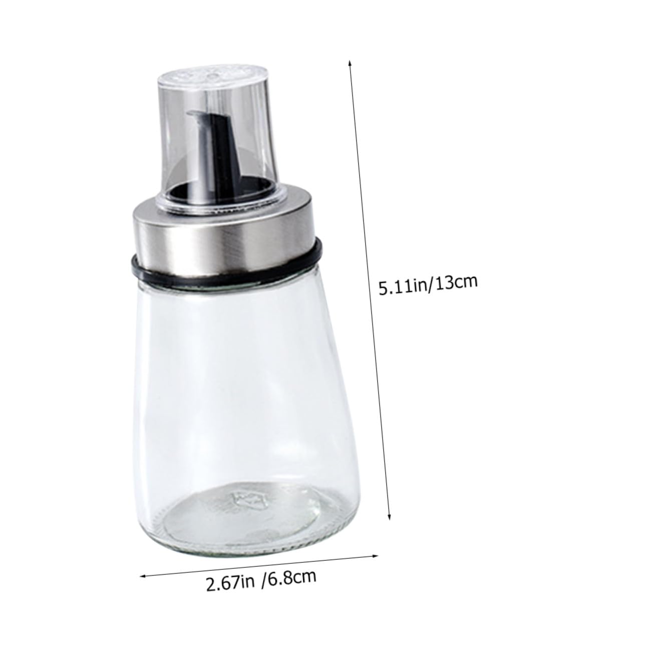 3stücke Haushalts-saucenflasche Essigflaschen aus Glas Flaschen für Flüssige Gewürze Küchenflaschen mit Transparentem Design Platz für Zwei Gewürze
