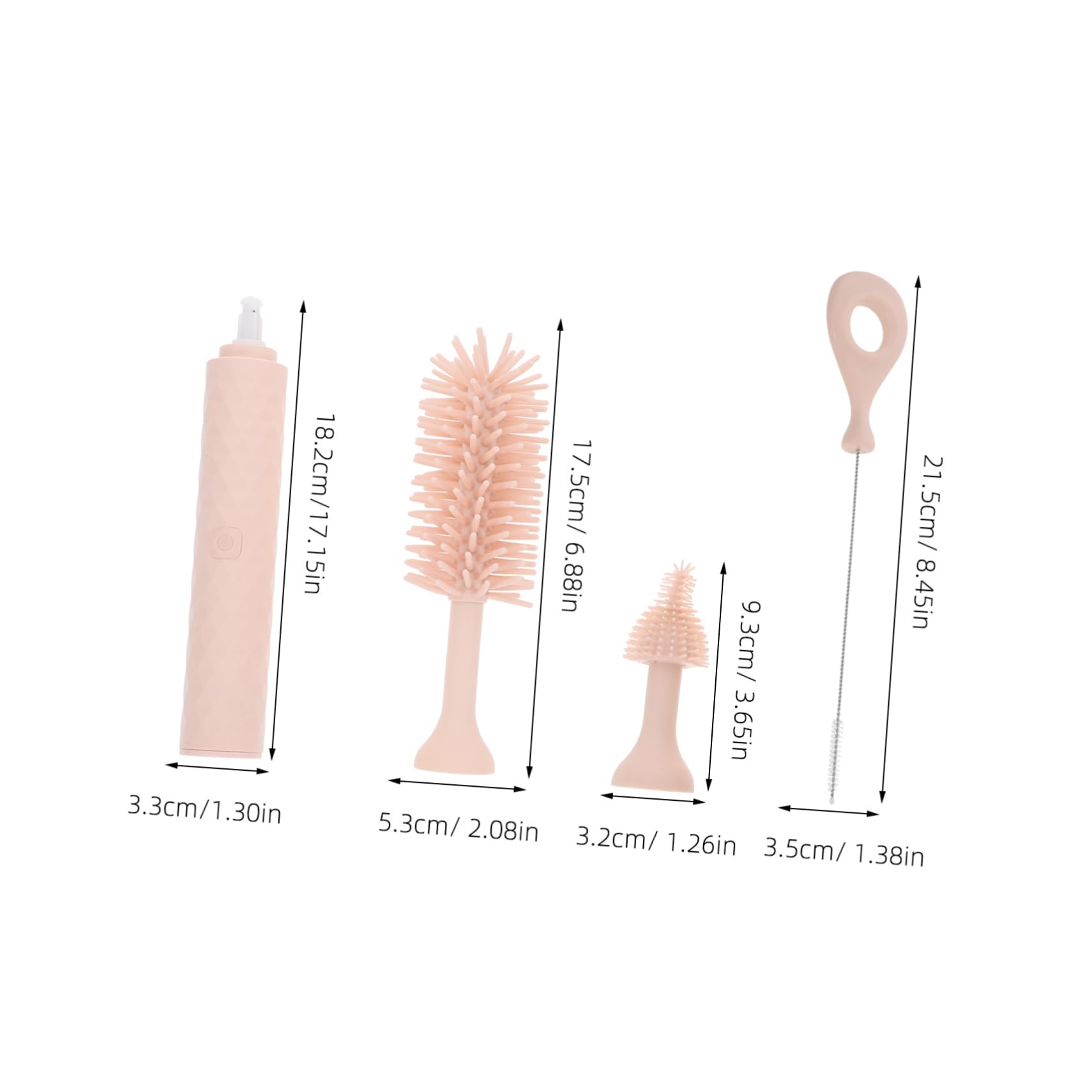 Luxshiny 1set Spazzola Elettrica Ricaricabile Per Biberon Silicone Pennello Per Pulizia Con Manico Lungo Strumenti Per La Pulizia Di Bottiglie Per Facile Da Trasportare e Utilizzare