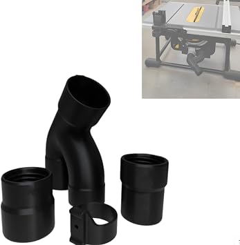Table Saw Dust Collection System Dust Extractor Kit with Y-Connector & Hose Holder Fits Vacuum Hose for Dewalt 7492/7485