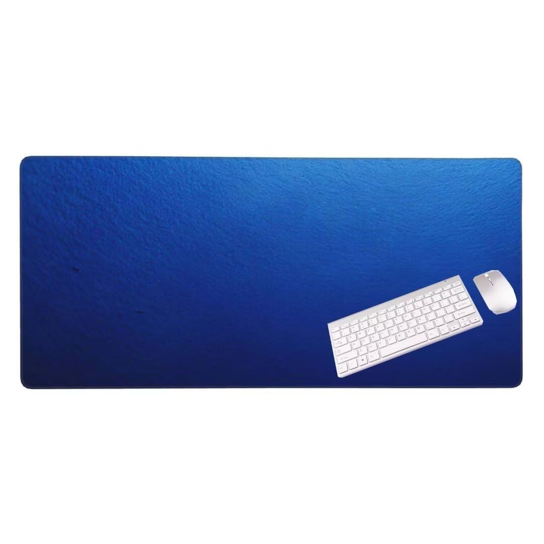 Alfombrilla de ratón 1400x600x3 MM, Alfombrilla Ratón XXL Extendida de Gran Tamaño con Bordes Cosidos, Resiste Salpicaduras, Base de Goma Antideslizante y Almohadilla para Teclado, Azul S-6773