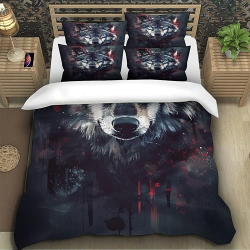 Housse de couette loup effet super doux en microfibre haute densité