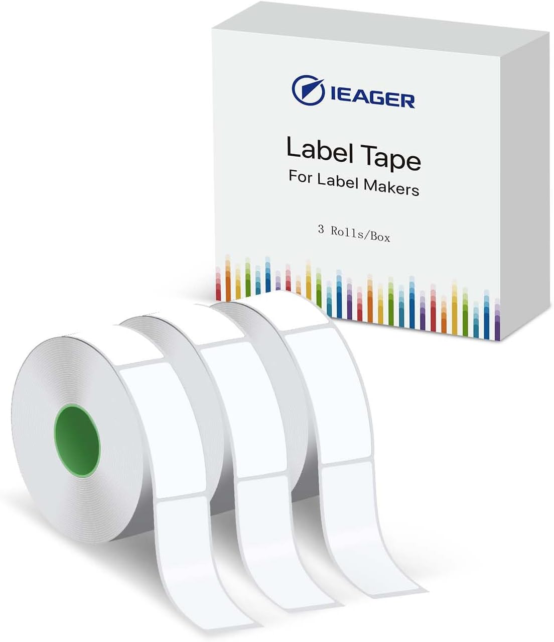 iEager Label Maker Tape, D30 Label Tape Thermal Sticker for Mini Label Machine, Compatible with D30 Label Printer, White, 15mm x 50mm, Set of 3
