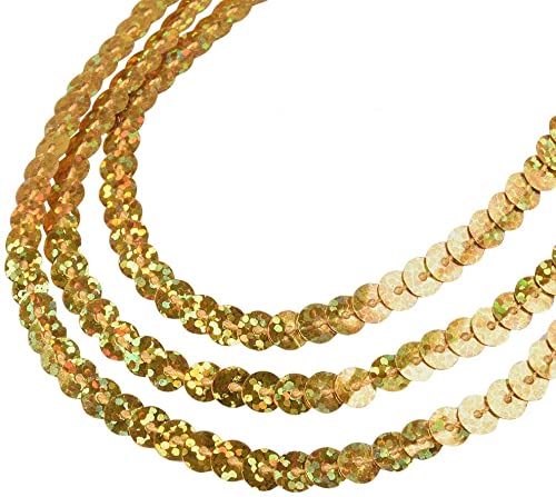 Filo di paillettes lisce nero 6mm | per il tuo hobby fai da te