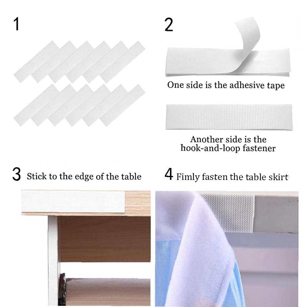 White 30 Inch Pleated Rectangle Polyester Table Skirt for Wedding Birthday Parties Banquet Tablewear Catering Event Decoration 1 Piece 14ft