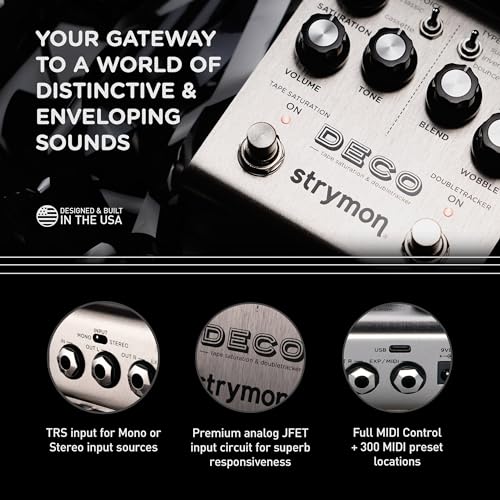 strymon deco v2 tape saturation and doubletracker guitar effects pedal for electric and acoustic guitar synths vocals and keyboards