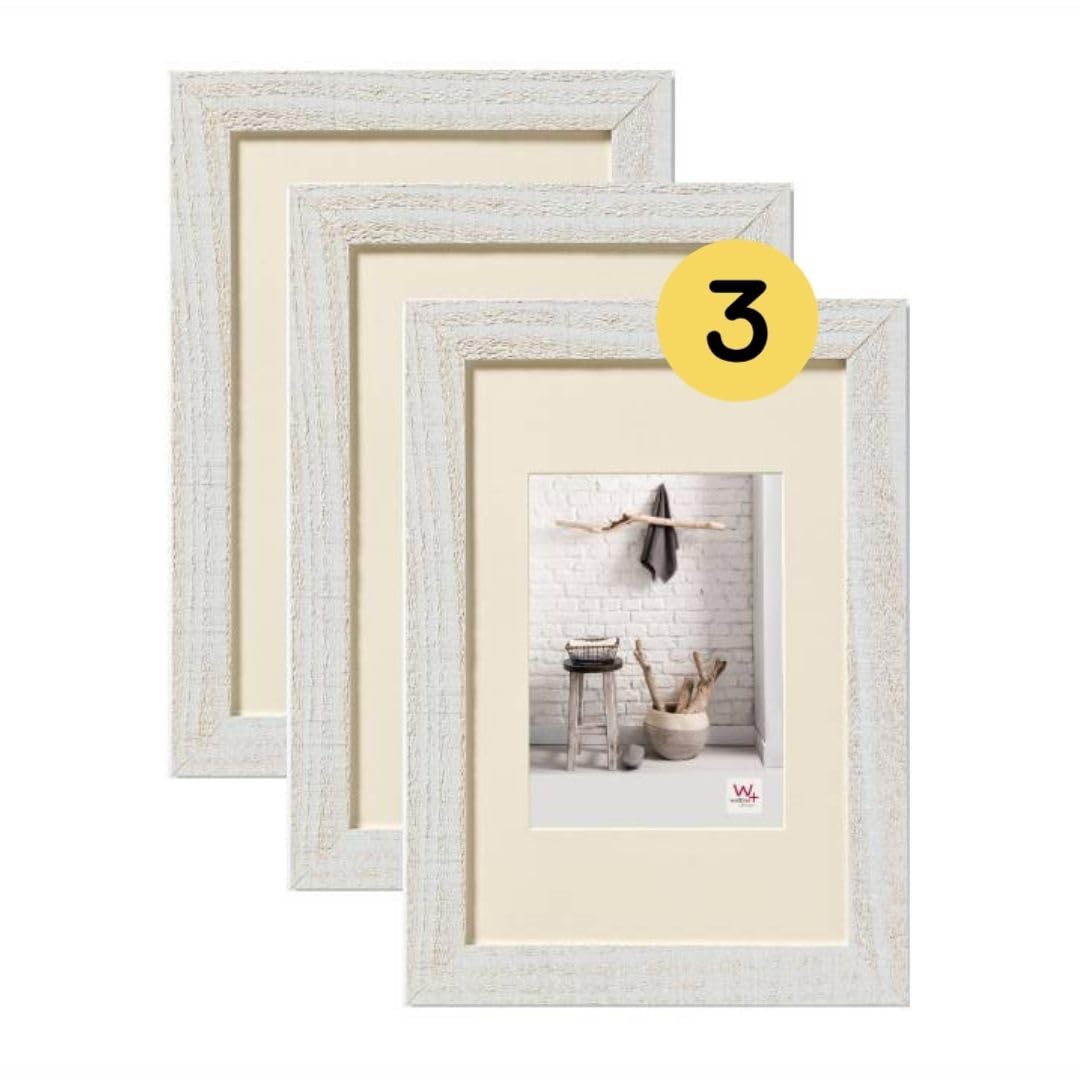 walther design Bilderrahmen Home Holzrahmen 20x30 cm polarweiss, 3er Pack, HO030V3